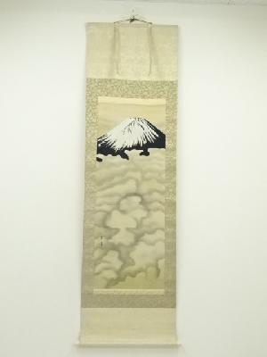 雅峯筆　富士　肉筆絹本掛軸